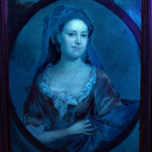 "Lady In Russet Velvet Gown with Blue Silk Wrap" by Follower of Michael Dahl 