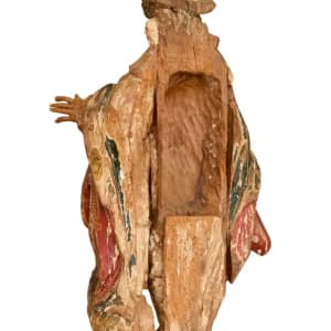 Rare Italian Wooden Reliquary Figure of St. Rocco (Roch) by Unknown 