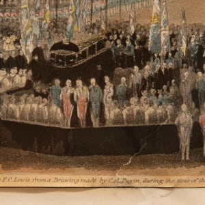 "Funeral Ceremony of Admiral Lord Nelson St Paul's Cathedral" Hand Colored Engravings by C.A. Pugin, F.C. Lewis (Engraver) 
