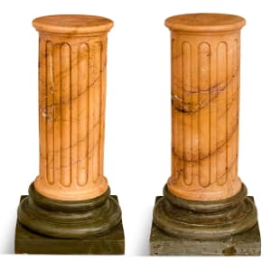 PAIR OF NEOCLASSICAL-STYLE MARBLE PEDESTALS Unit A 