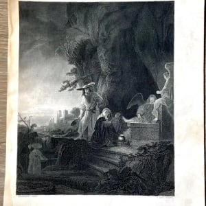 “Noli Me Tangere” (Christ and St Mary Magdalen at the Tomb) “Touch me Not” by Rembrandt Van Rijm, Gustave Lévy (1819-1894 French)  Engraver 