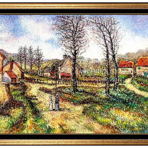 “La Ferme Des Guillaume Et Ses Batiments“ by Hugues Claude Pissarro 