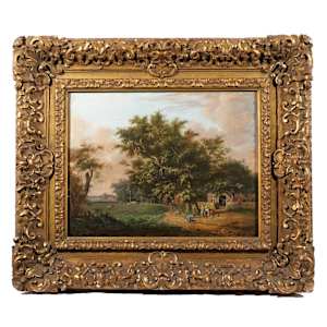 Landscape with Figures on a Farm by Barend Cornelis Koekkoek