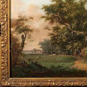 Landscape with Figures on a Farm by Barend Cornelis Koekkoek 