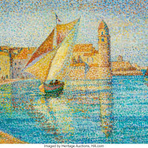 “Le port de Collioure” by Yvonne Canu French 1921-2007 