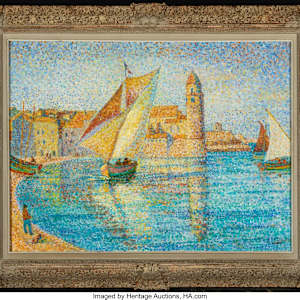 “Le port de Collioure” by Yvonne Canu French 1921-2007 