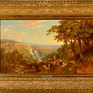 Ruins of the Villa of Maecenas, seen from the olive groves, Tivoli by Penry Williams (British, 1802-1885) 