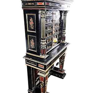 NAPOLEON III FRENCH EBONIZED CHINOISERIE  MECHANICAL CABINET 