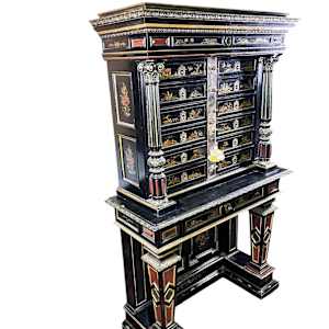 NAPOLEON III FRENCH EBONIZED CHINOISERIE  MECHANICAL CABINET 
