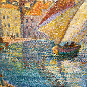 “Le port de Collioure” by Yvonne Canu French 1921-2007 