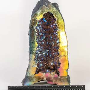 Large Titanium Aura Rainbow Amethyst Cathedral Geode 