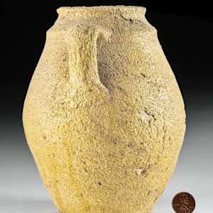 5th C. Holyland Byzantine Glazed Pottery Storage Jar 