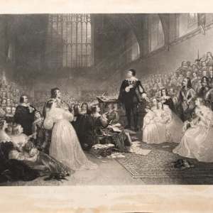 "The Trial of Thomas Earl of Strafford in Westminster Hall 1641" by James Scott (British, 1809-1899