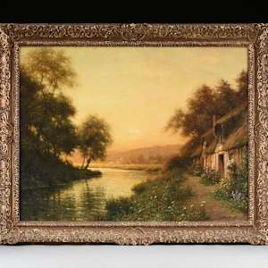 "A Cottage by the River at Sunset," by LOUIS ASTON KNIGHT (American 1873-1948), Image 12.
