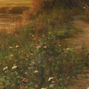 "A Cottage by the River at Sunset," by LOUIS ASTON KNIGHT (American 1873-1948), Image 17.