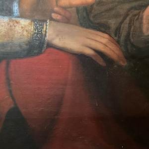 “ Holy Family Virgin Mary Christ Child  “ Old Master Simon de Chalons Circle Oil on Panel by Simon de Chalons 