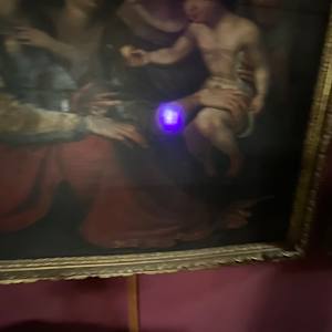 “ Holy Family Virgin Mary Christ Child  “ Old Master Simon de Chalons Circle Oil on Panel by Simon de Chalons 