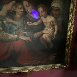 “ Holy Family Virgin Mary Christ Child  “ Old Master Simon de Chalons Circle Oil on Panel by Simon de Chalons 