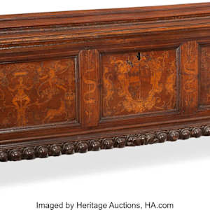 18th Century Large Carved and In laid Wood Cassini 