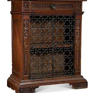 18th Century Italian Carved Walnut Grill Front Cabinet 