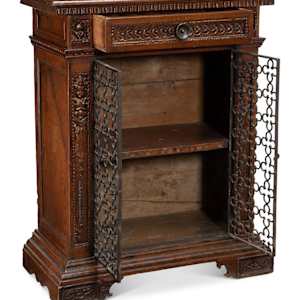 18th Century Italian Carved Walnut Grill Front Cabinet 