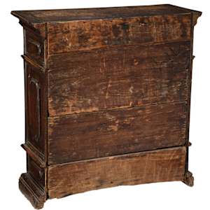 An Italian baroque walnut credenza, 17th century 