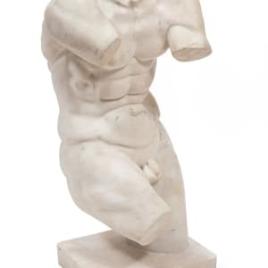 Continental Carved Marble Male Torso 