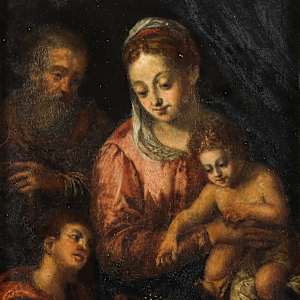 The Holy Family with St. John the Baptist by School of Ludovico Carracci