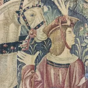"Nobles on Horseback" Renaissance Tapestry by Unknown 
