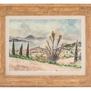 “la mer scintillante dans le sud de la france” by Andre Dunoyer de Segonzac (French, 1884-1974)