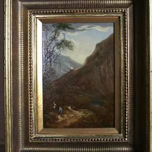 “Travelers along a Roadside in the Mountains” by Thomas Barker of Bath