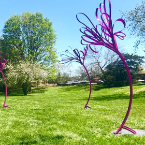 Lewes Squirt Installation. 2022 by Vivien  Collens  Image: installation in Lewes, Maryland. each unit about 12' high.