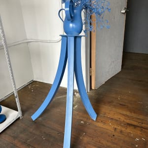 Blue   pitcher on tripod base by Vivien Collens 