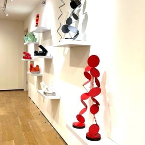 red bubble sculpture installation by Vivien  Collens 