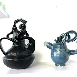 ceramic sculpture. 2024.Angry Teapot Series. (click image to see all) by Vivien  Collens 