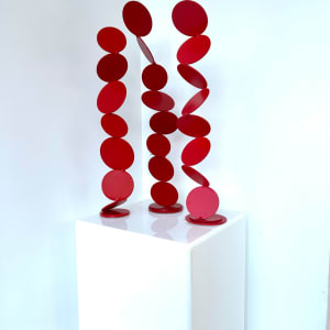 red bubble sculpture installation by Vivien  Collens