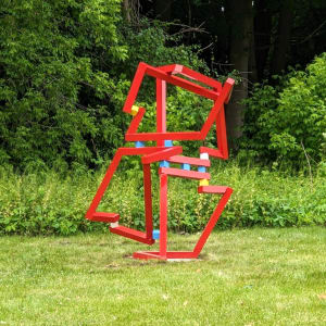 Froebel's Gifts: Harlequin by Vivien  Collens  Image: at North Bennington Outdoor Sculpture Show. 86 x 66 x 48"
