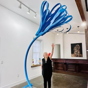 Blue Squirt. 2023. by Vivien  Abrams Collens  Image: with Vivien at Holland Tunnel Gallery 2023.