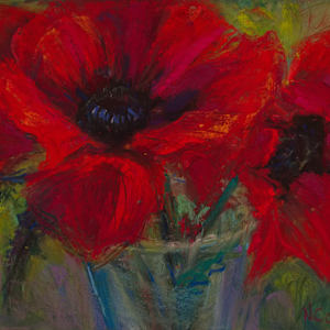 Red Poppies in Glass by Nanci Cook, PAC