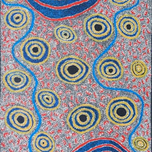 Jugunpa Jukurrpa (Spinnifex Hopping Mouse Dreaming) by Nigel Japananangka Marshall