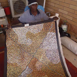 Mountain Devil Lizard dreaming by Kathleen Petyarre