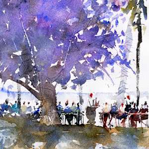 Coffee in Nice Three by SteveGriggsWatercolor