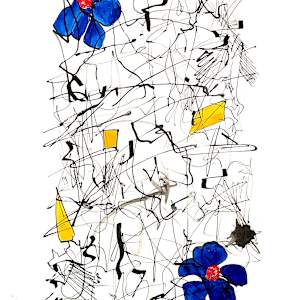 Ink and Primary on Paper #4 by Mo Gerngross