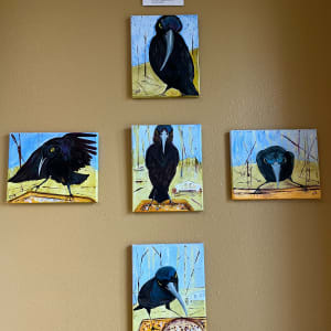 Ravens/Grackles With Attitude: At the Feeder by Carol Rivas
