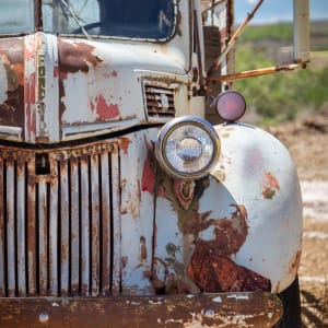 White Ford Truck by Denise Hawkins