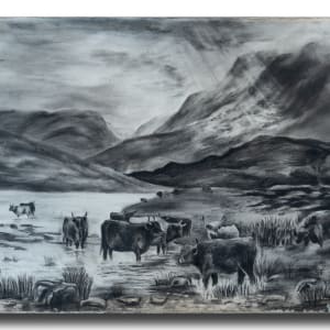 Grazing Cattle  (River) by C.R.Kaye