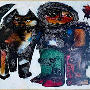 My Fable Self with Cat and Bird by Gerrit Greve, Image 1.