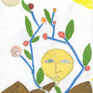 Untitled (Flower with Face) by George "Spaceman" Browning, Image 1.