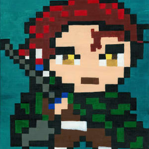 Pixel Tanjiro by Mary Wright
