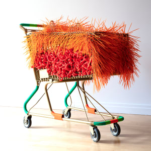 Orange You Glad To See Me Baggage Cart by Theda Sandiford